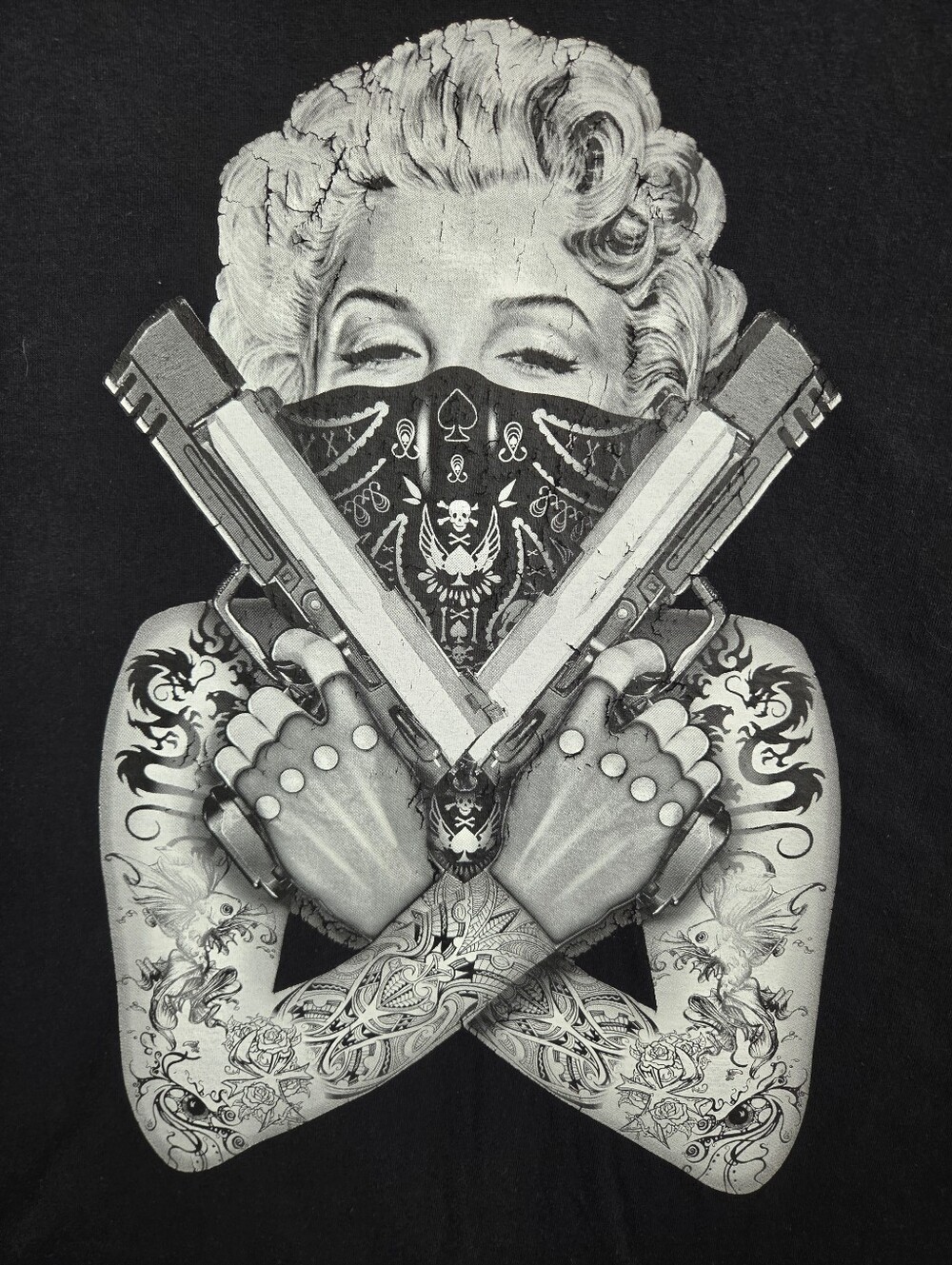 Gildan Black and White Bandana Portrait Art Print XL
